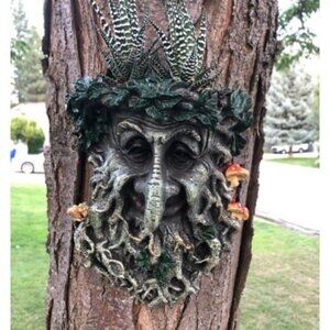 Tree Face Decor Outdoor Old Man Tree Faces Sculptures Tree Huggers Whimsical